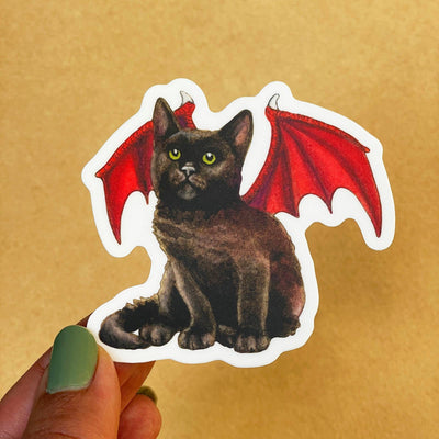 Dragon Kitten Red Wings Sticker