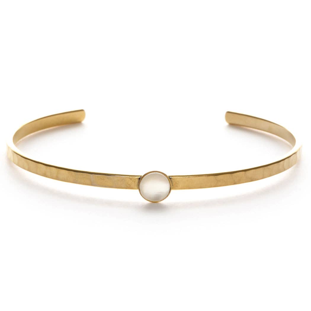 Mother of Pearl Hammered Cuff
