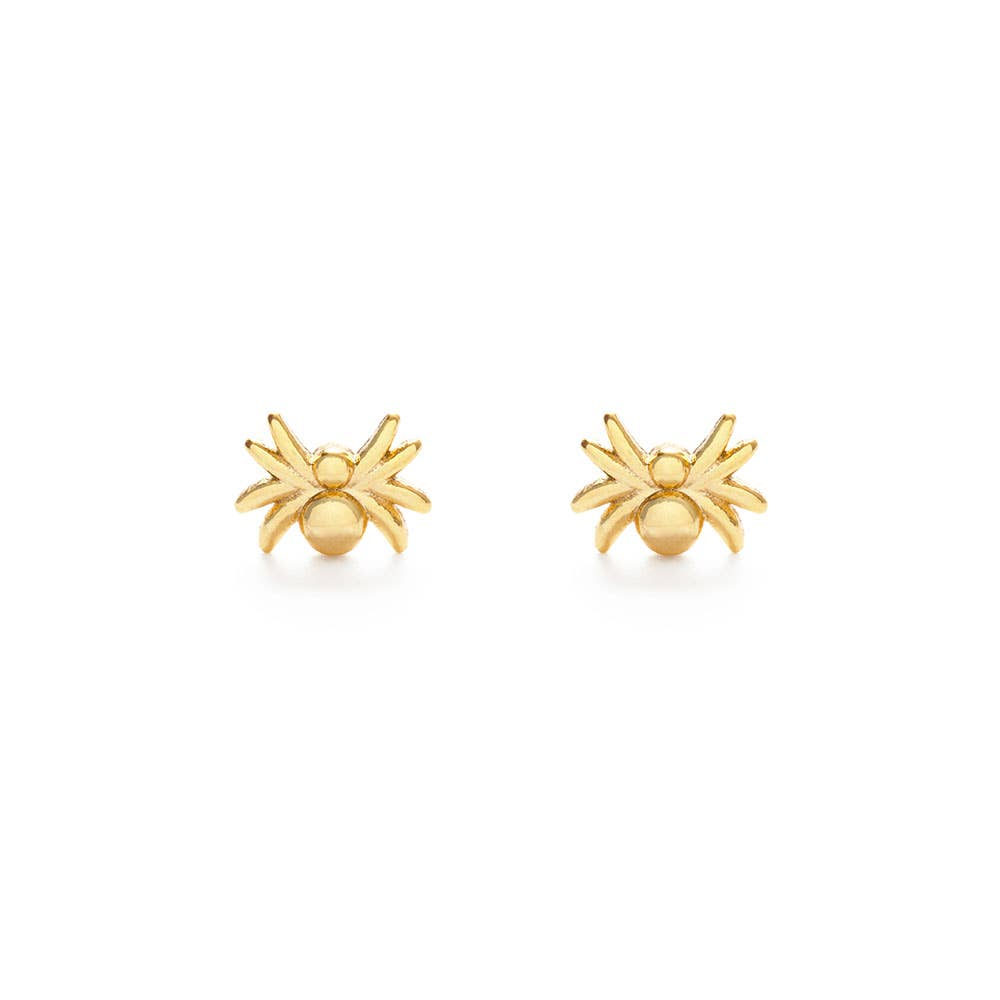 Spider Gold Stud Earrings