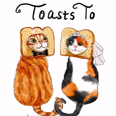 Wedding Toast Cats Card