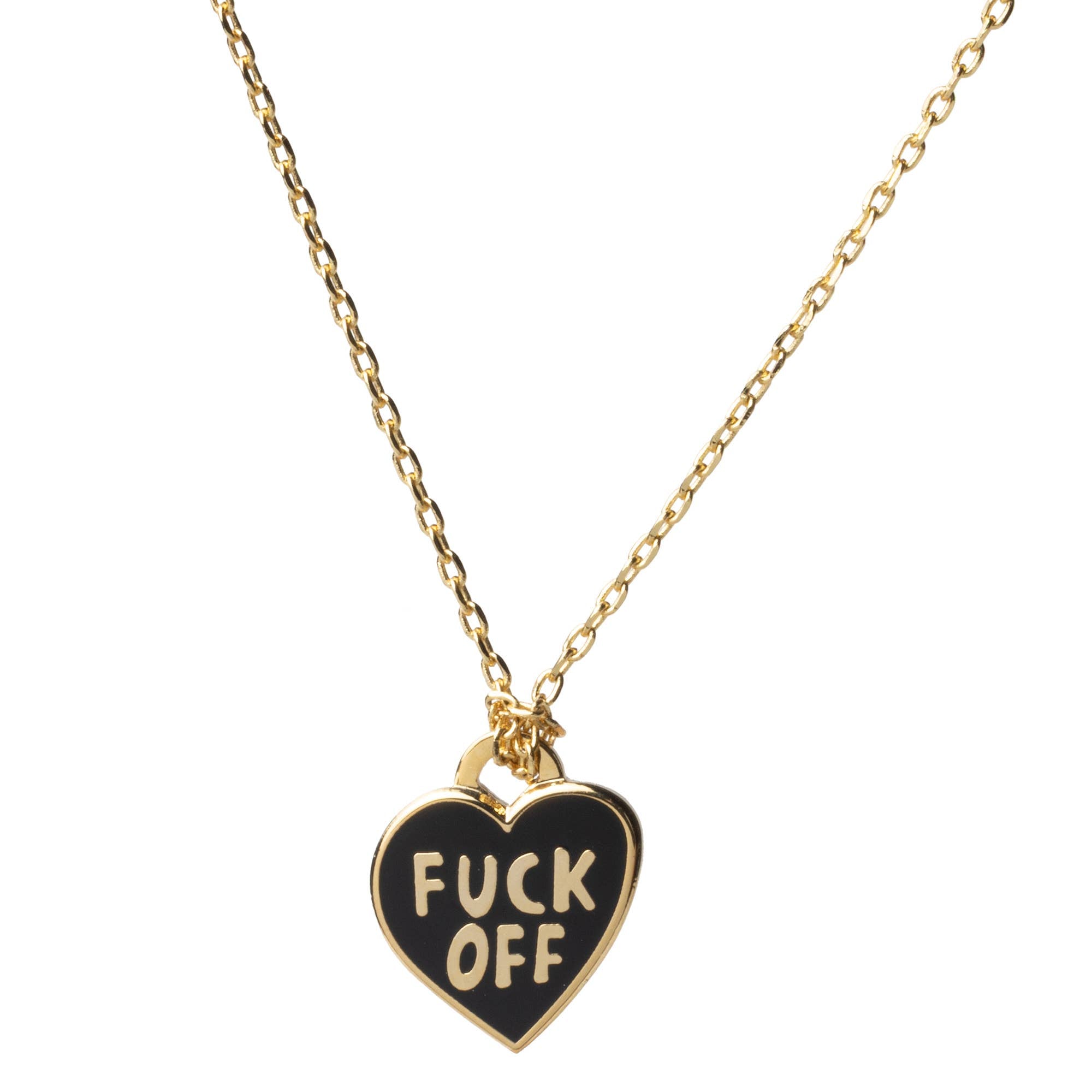 Fuck Off Heart Necklace