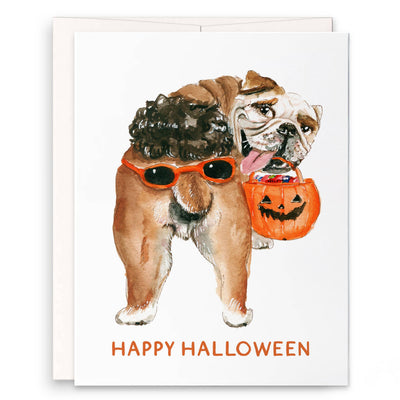 Bulldog Trick Halloween Card