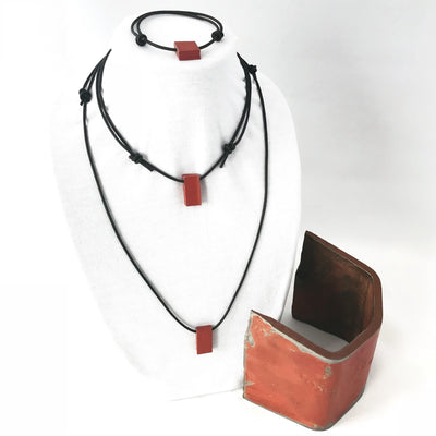 Leather Slipknot Necklace Made from the GG Bridge
