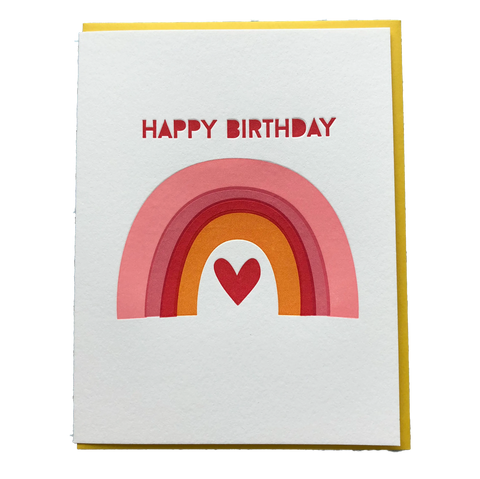 Birthday Rainbow Letterpress card