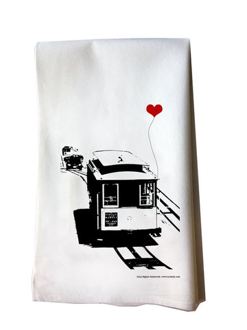 SF Lover's Cable Car tea towel