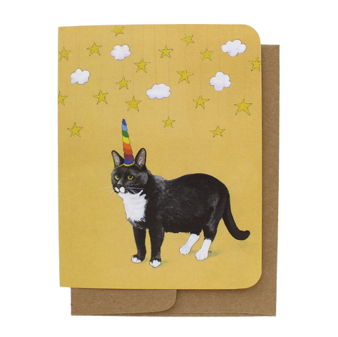 Cat Unicorn Greeting Card