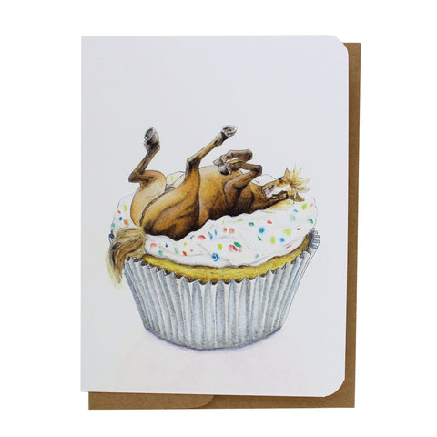 Cupcake Horse Greeting Card