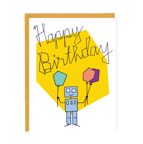Happy Birthday Robot Greeting Card