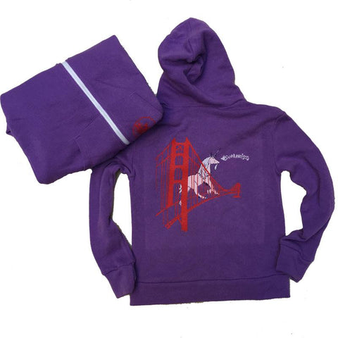 UNICORN ON THE GOLDEN GATE BRIDGE KID'S HOODIE