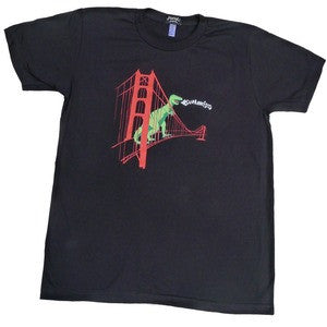 Dinosaur on the Golden Gate Bridge Men's T-shirt