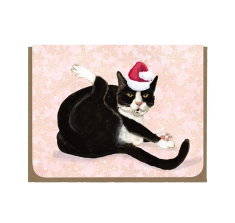 Santa Tuxedo Cat Card