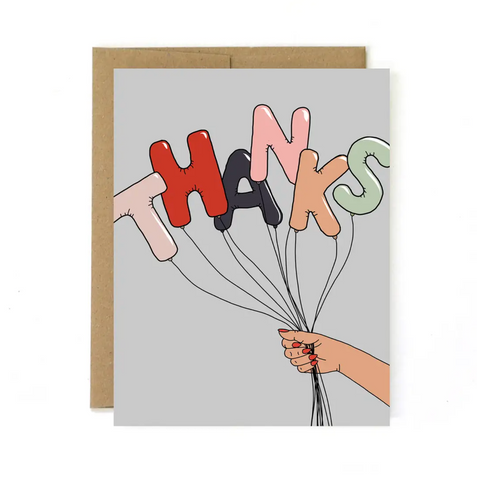 Thanks Balloons Greeting Card