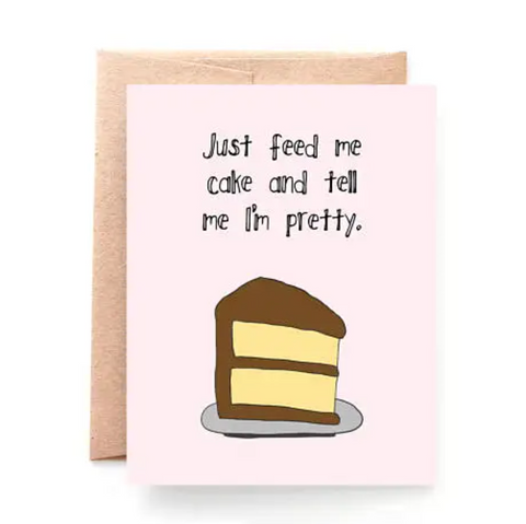 Feed Me Cake greeting card
