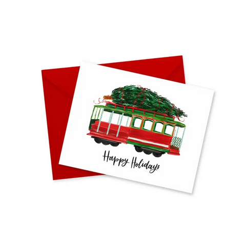 Happy Holidays Trolley Card / Card Pack