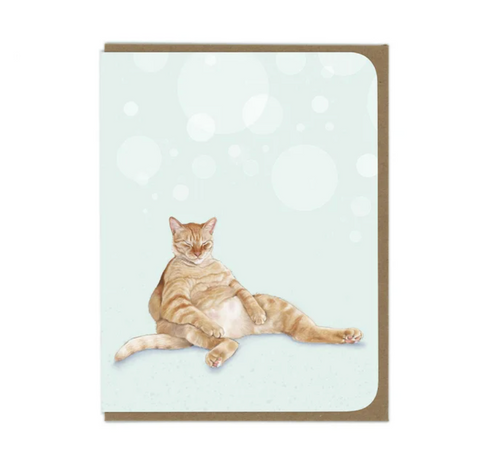 Snoozy Orange Tabby Greeting Card