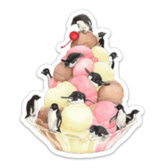 Penguin Sundae Sticker