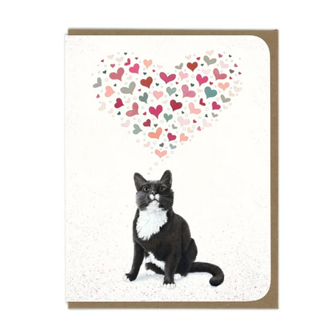 Tuxedo Cat Big Heart Greeting Card