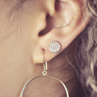 Circle Pave Studs