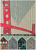 Golden Gate Houses Wood Mounted Print