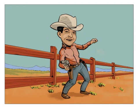 Cartoon Cowboy greeting card