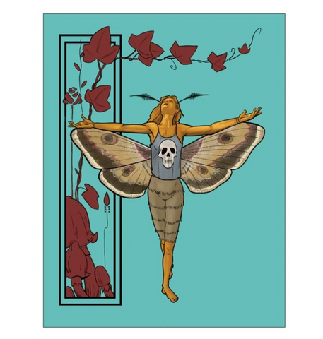 Moth Girl greeting card