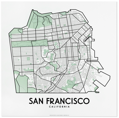 San Francisco Street Map Print