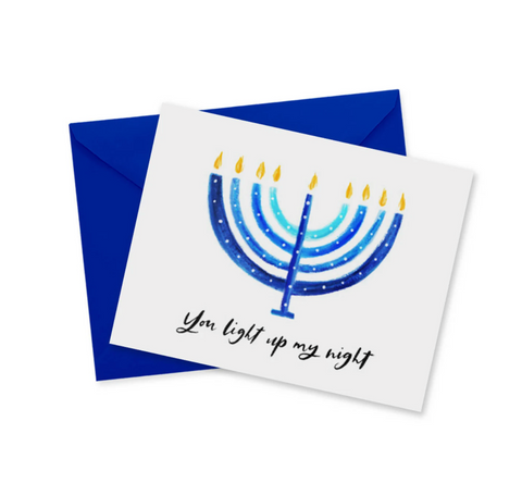 Menorah Light Up Greeting Card