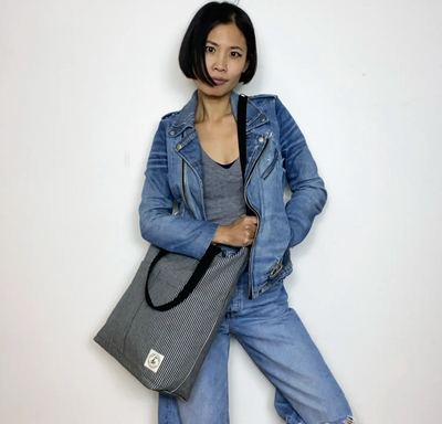 Aria Reversible Messenger Bag Hickory Stripe