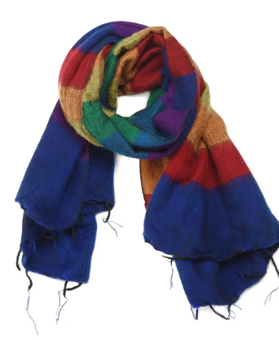 Rainbow woven shawl