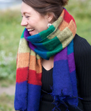 Rainbow woven shawl