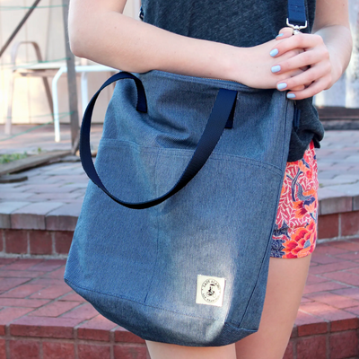 Aria Reversible Messenger Bag Denim Stitch/Navy