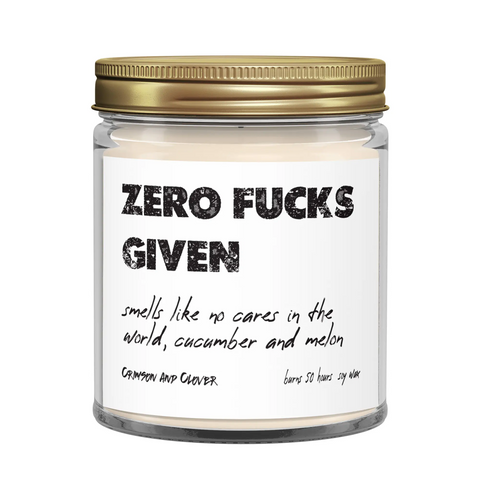 Zero Fucks Given candle
