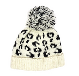 Leopard Pompom Beanie