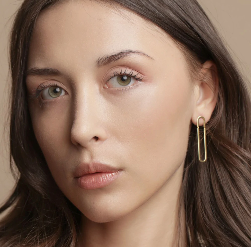 Elongated Oval earring