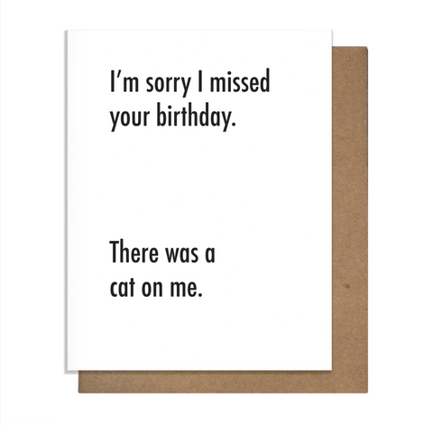 Cat on Me Card