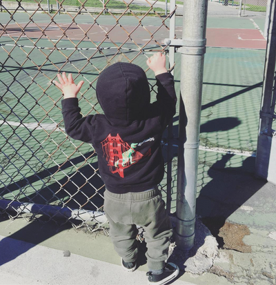DINOSAUR ON THE GOLDEN GATE BRIDGE KID'S HOODIE