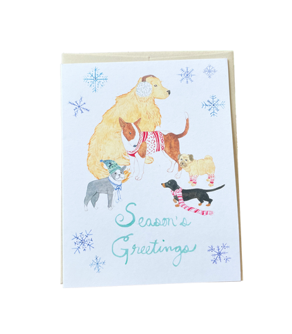 Season's Greetings Dogs Greeting Card