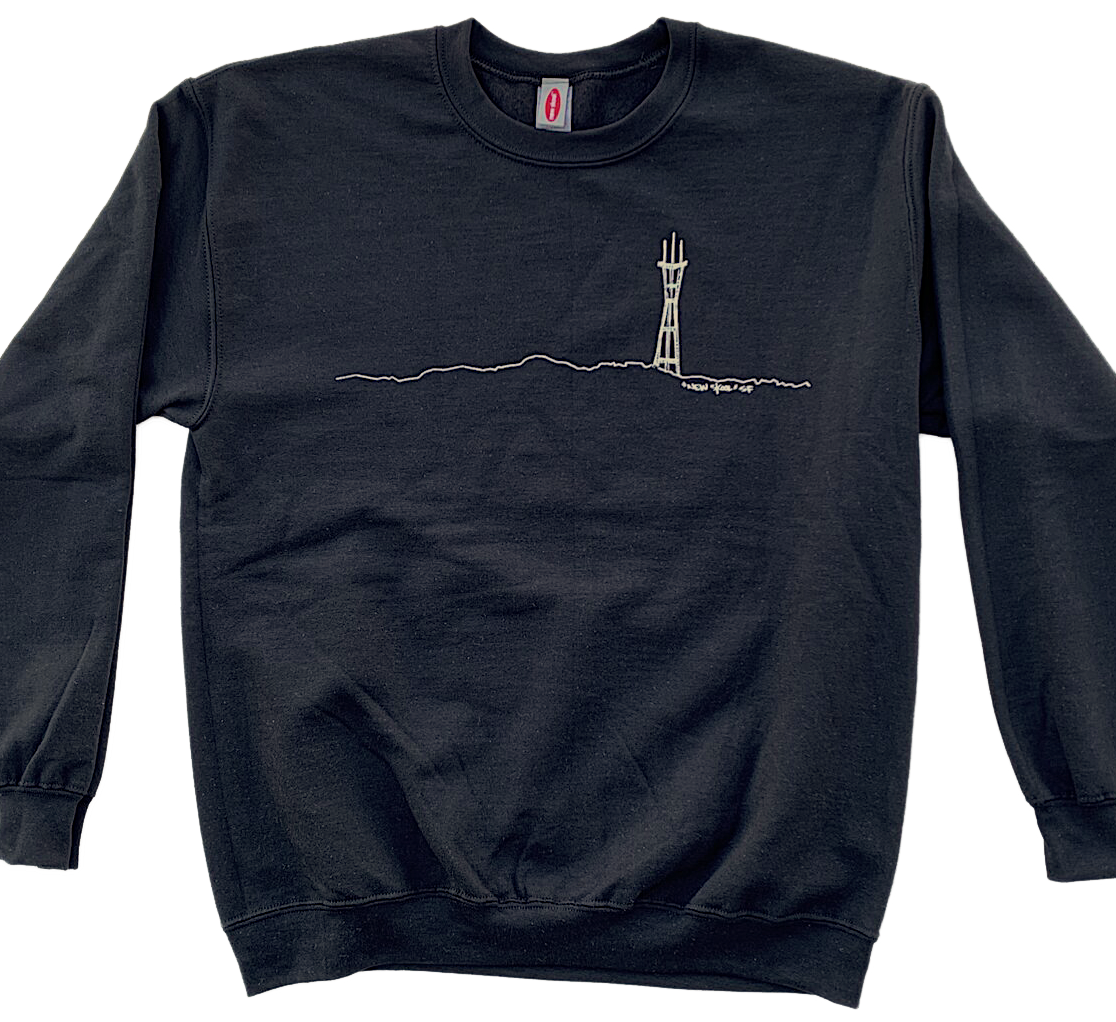 Sutro Tower Crew Pullover - Black