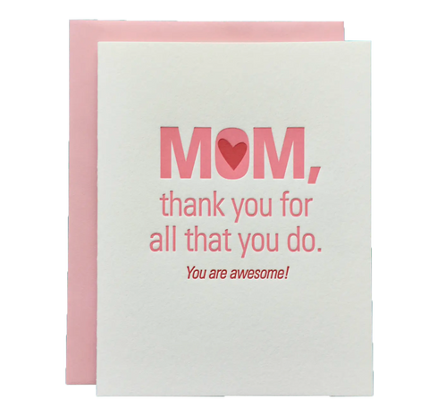Thank You Mom Letterpress card