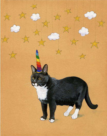 Cat Unicorn Greeting Card