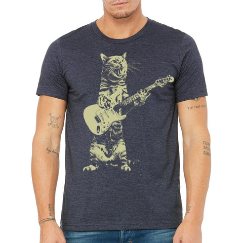 Cat Playing Guitar Men's tshirt