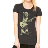 Cat Playing Guitar Women's T-Shirt