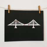 Golden Gate Bridge Map Cut Print
