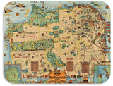 Vintage 1927 San Francisco Map Serving Tray