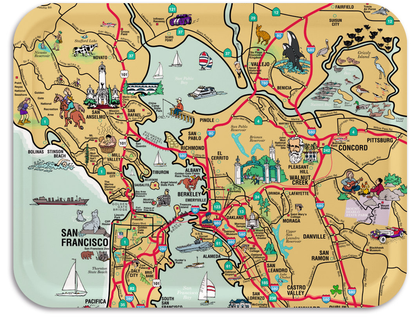 Illustrated SF Bay Serving Tray